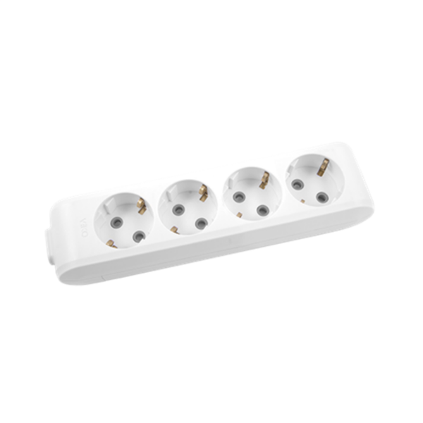 Multi-let Beyaz Dörtlü Priz Topraklı Klemensli Ç. K.