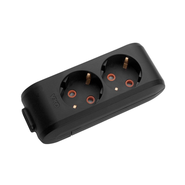 Multi-Let Siyah İkili Grup Priz Topraklı Klemensli Ç. K.