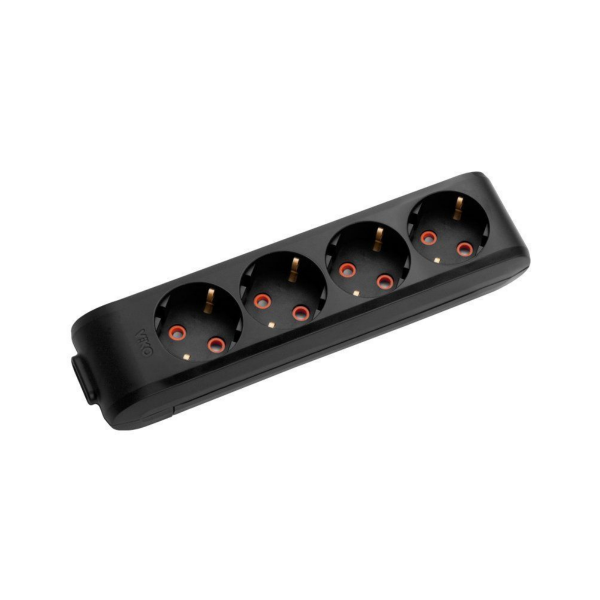 Multi-Let Siyah Dörtlü Priz Topraklı Klemensli Ç. K.