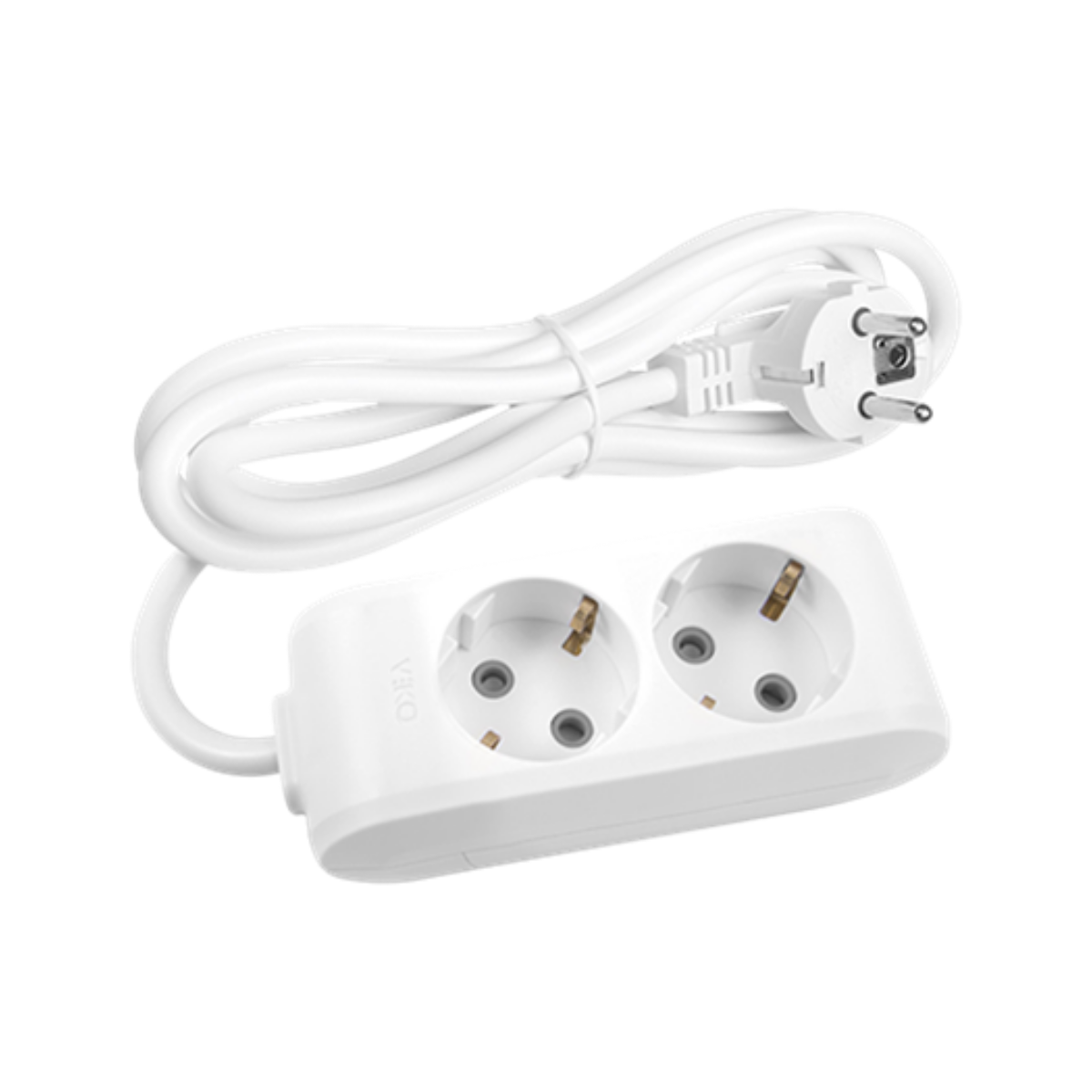 Multi-Let Beyaz İkili Grup Priz Topraklı Kablolu Ç. K. 2 Mt