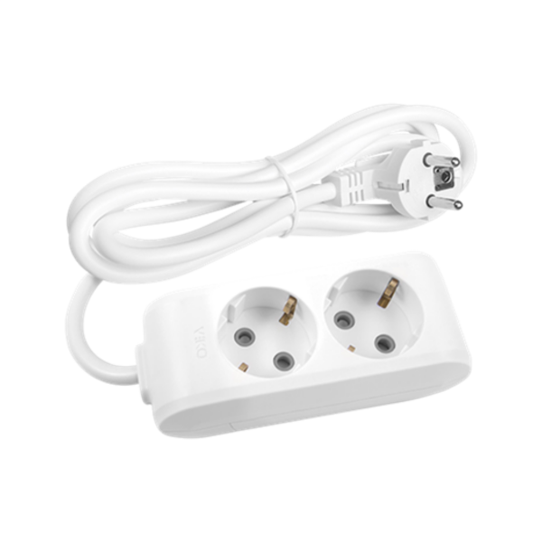 Multi-Let Beyaz İkili Grup Priz Topraklı Kablolu Ç. K. 5 Mt
