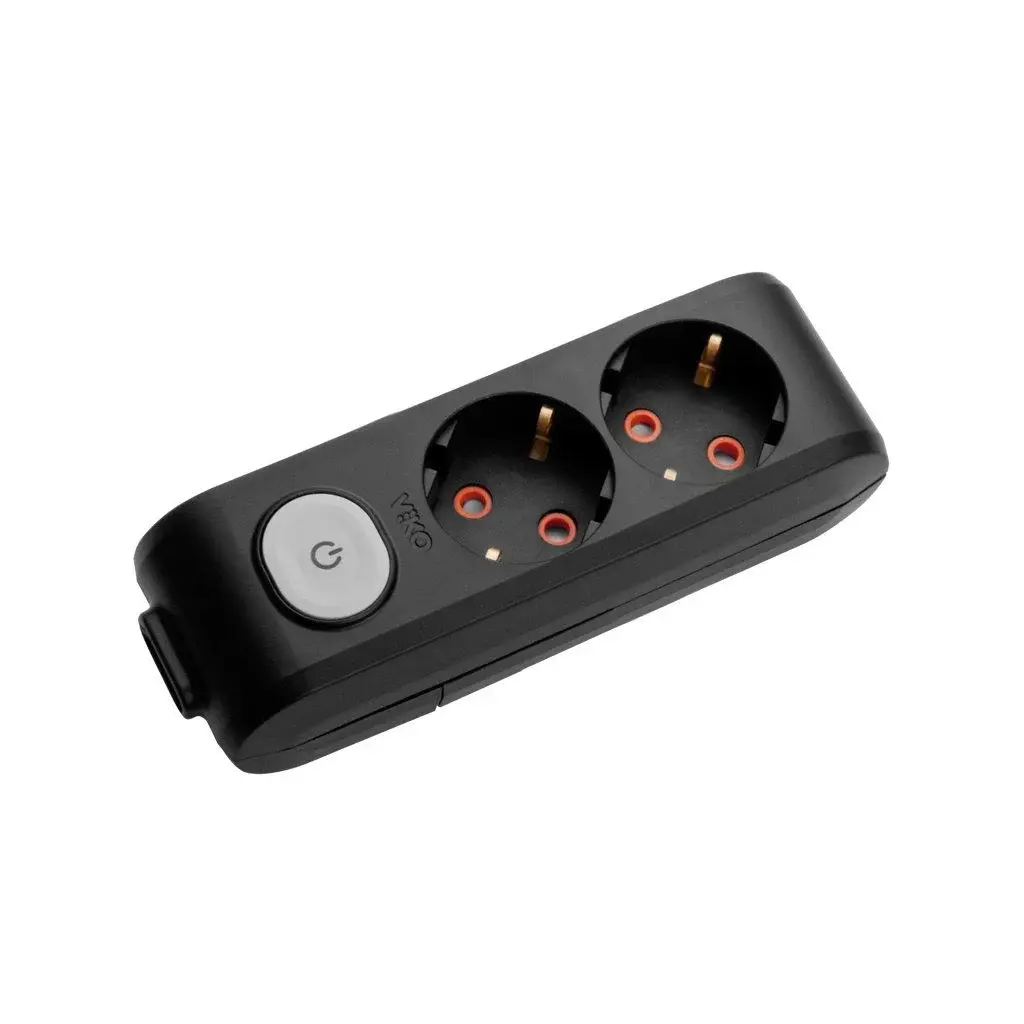 Multi-Let Siyah İkili Grup Priz Anahtarlı Topraklı Klemensli Ç. K.