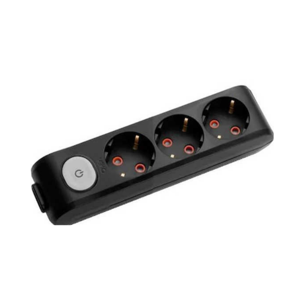 Multi-Let Siyah Üçlü Grup Priz Anahtarlı Topraklı Klemensli Ç. K.