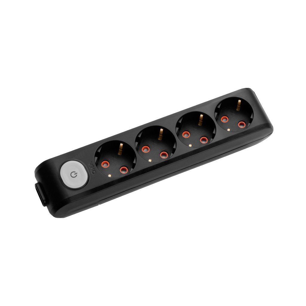 Multi-Let Siyah Dörtlü Grup Priz Anahtarlı Topraklı Klemensli Ç. K.