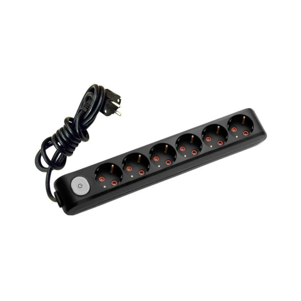 Multi-Let Siyah Altılı Grup Priz Anahtarlı Topraklı Kablolu Ç. K. 5 Mt