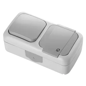 Viko Palmiye Yatay İkili Kombine Anahtar + Topraklı Priz