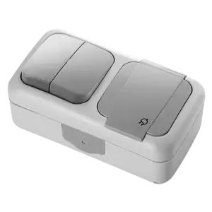 Viko Palmiye Yatay İkili Kombine Komütatör + Topraklı Priz