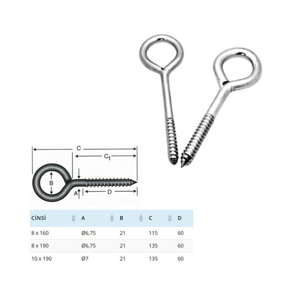 8 x 190 Kaynaklı Vida