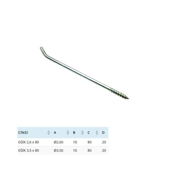 3.5 x 80 Anahtar Askı - Eğik