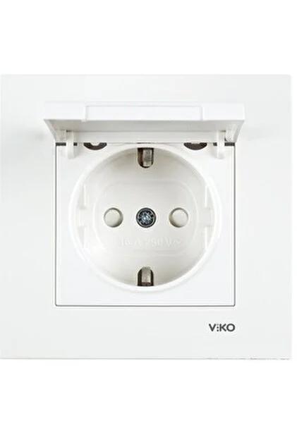 Karre Kapaklı Topraklı Priz Ç. K. ( Çerçeve Dahil )