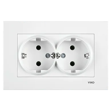 Karre Karre İkili Topraklı Priz (Komple) ( Çerçeve Dahil )