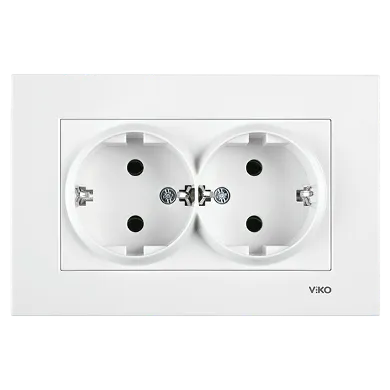 Karre Karre İkili Topraklı Priz (Komple) ( Çerçeve Dahil )