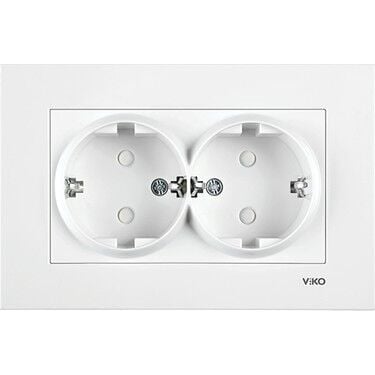 Karre Karre İkili Topraklı Priz Ç. K. (Komple) ( Çerçeve Dahil )