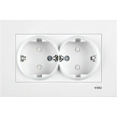 Karre Karre İkili Topraklı Priz Ç. K. (Komple) ( Çerçeve Dahil )