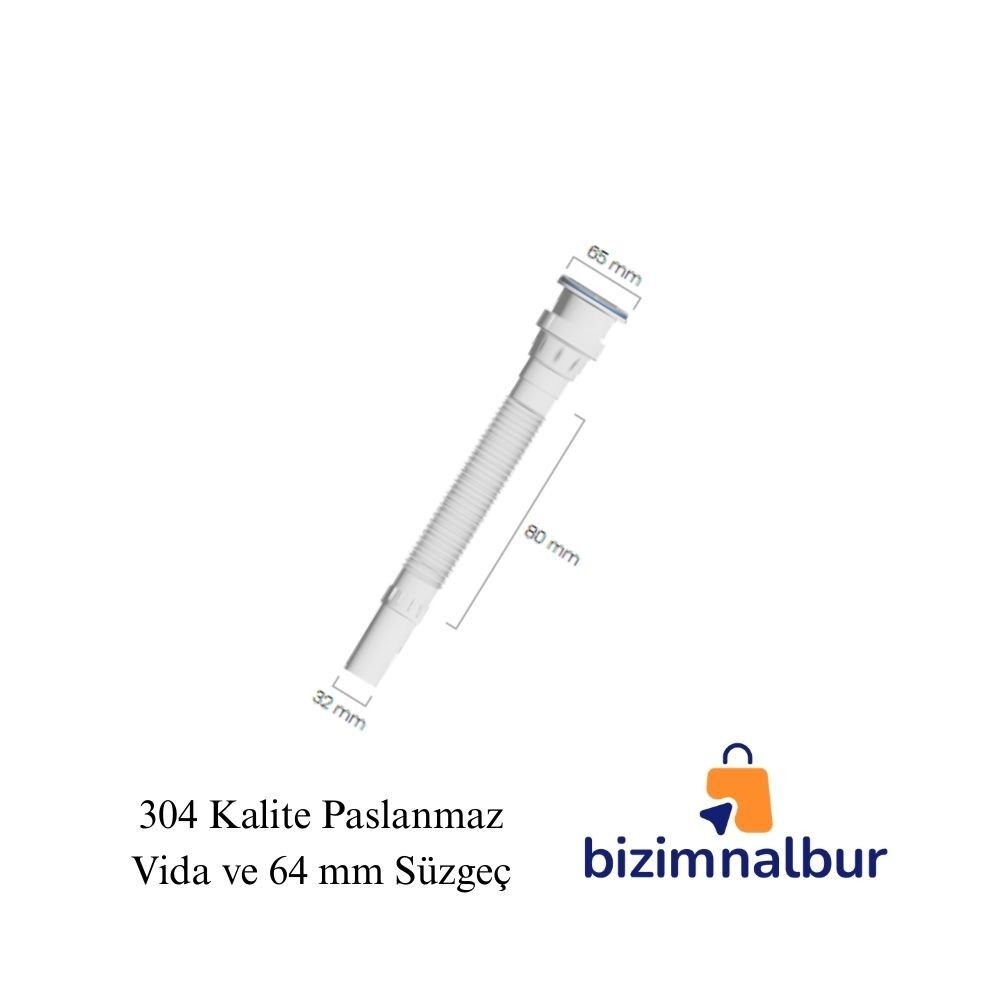 Lüks Rekorlu Lavabo Sifonu 80cm