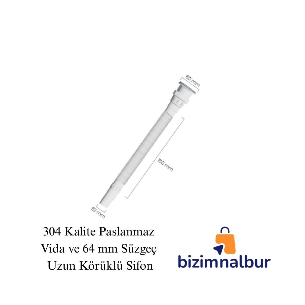 Lüks Rekorlu Lavabo Sifonu 150cm