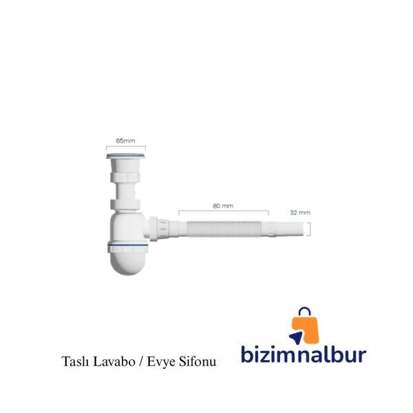 Taslı Lavabo  Evye Sifonu