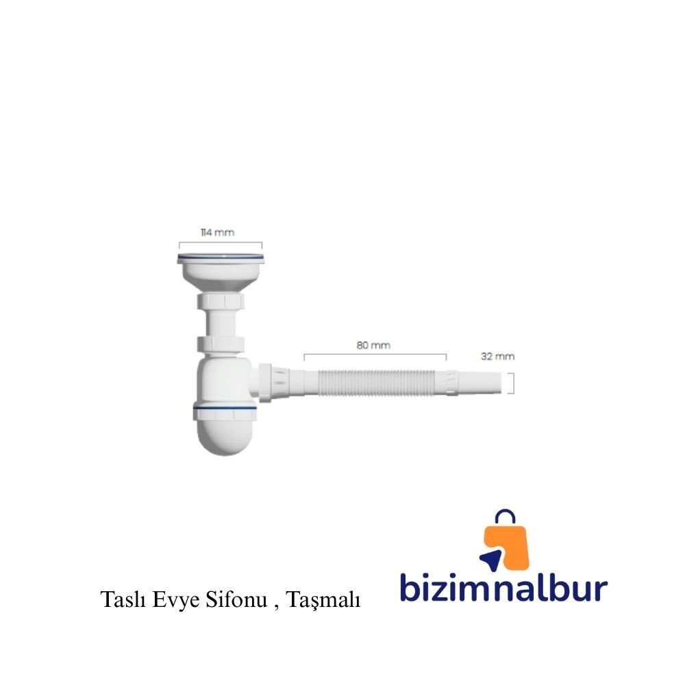 Taslı Sifon Çöpmak Kafa Taşmalıklı & Damlalıklı