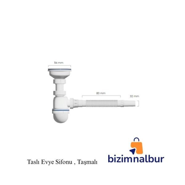 Taslı Sifon Çöpmak Kafa Taşmalıklı & Damlalıklı