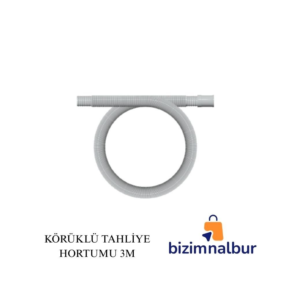 3 mt Çamaşır ve Bulaşık Makinesi Körüklü Tahliye Hortumu